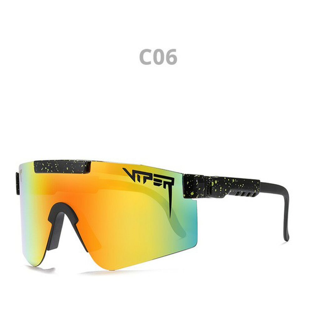 Originale pit viper sport google polariserede solbriller til mænd og kvinder udendørs vindtæt briller uv spejlet linse: Orange