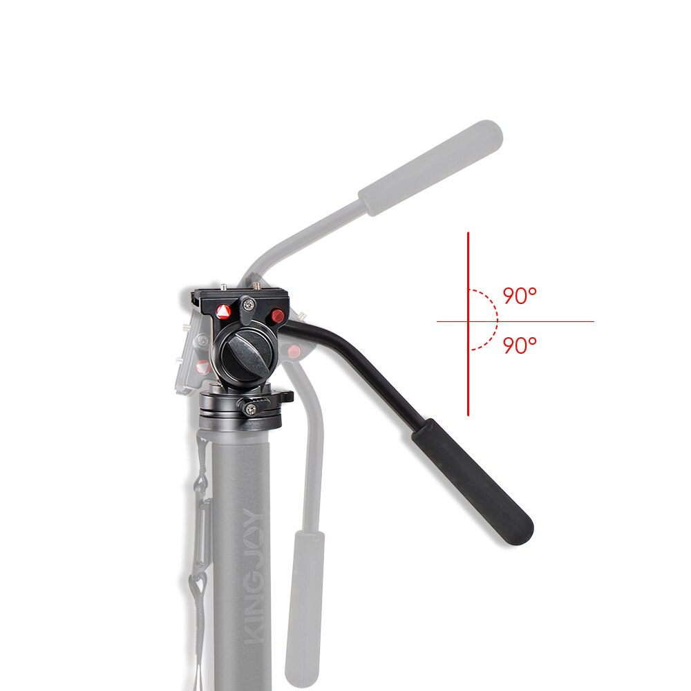 Cabezal hidráulico de arrastre fluido para fotografía, KH-6750 con empuñadura, giratorio panorámico de 360 grados, para vídeo y cámara DSLR