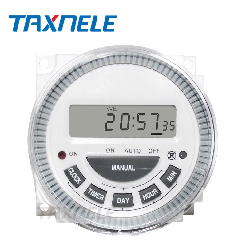 Digital Timer Switch TM619 AC220V 16A Weekly Programmable Time Switch Relay LCD Timer Hour Minute Count