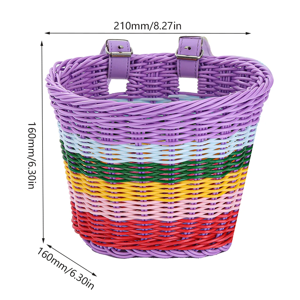 Woven Bicycle Basket Childrens Bike Front Handlebar Baskets Scooter Front Storage Pouch Foldable Removable Bicycle Bag & Pannier: Blue