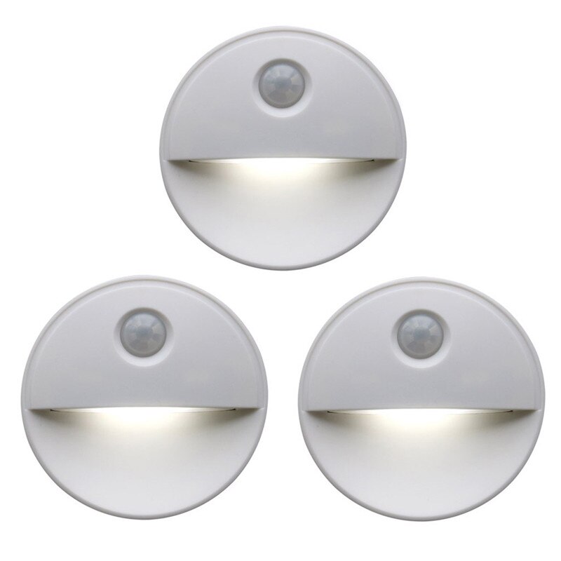 LED Ronde Lichaam Sensor Licht Creatieve lamp Controle Oogbescherming Bed Vreemde Slimme Nachtlampje lamp met motion sensor: 3 pieces