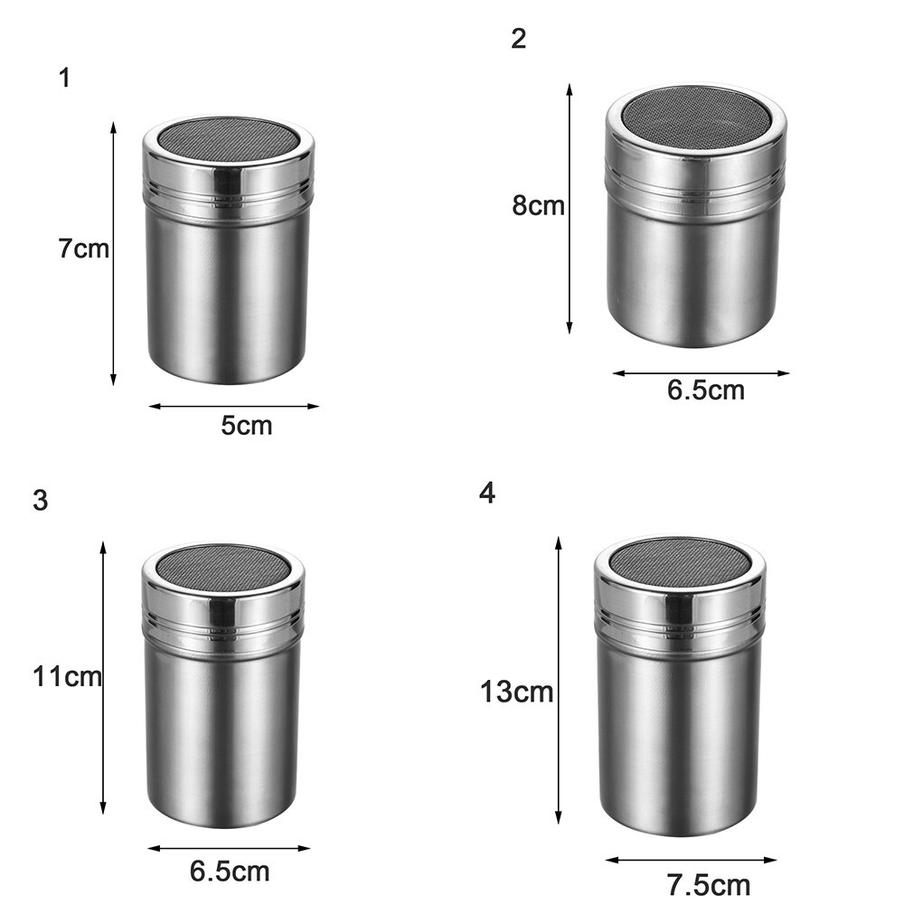 1PC Stainless Steel Chocolate Shaker Cocoa Flour Coffee Sifter Lid Shaker Cooking Tools Coffee Accessories Pastry Seasoning Box