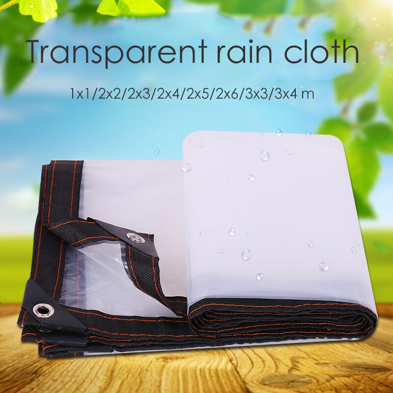 2X2M 2X3M 2X4M 2X5M 2X6M 3X3M 3X4M Transparante Regendicht Schaduwdoek Dekzeil Lichtgewicht Waterdichte Tarp Cover Tent Onderdak