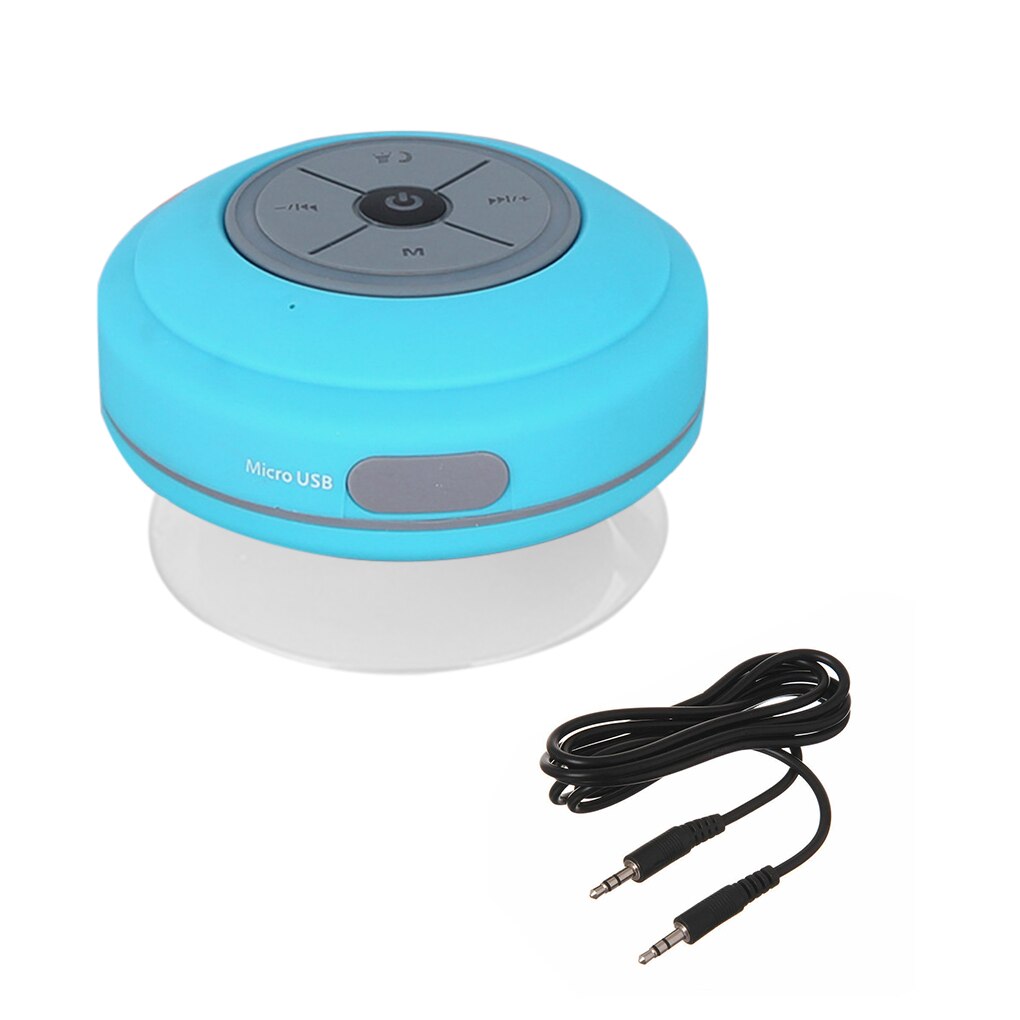 Led Bluetooth-Compatibel Speaker Badkamer Douche Waterdichte Draagbare Draadloze Speaker Ronde Vorm Oplaadbare: Blauw