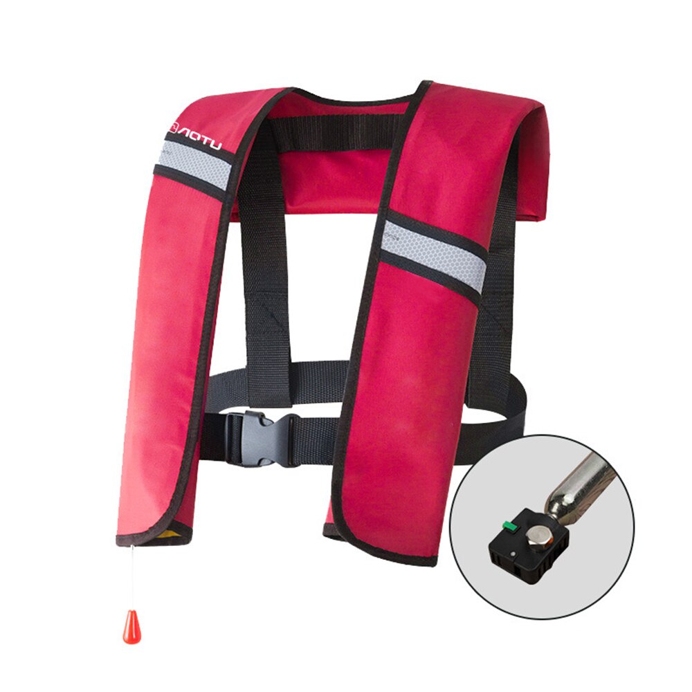 Lixada Water Sports Swiming Fishing Survival Vest Adult Swimming Boating Sailing Fishing Kayak Life Vest Inflatable Life Jacke: Red / Manual