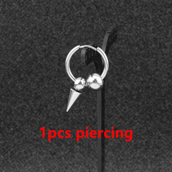 クリップ耳ピアスなしのためにステンレス鋼テーパーリングファッションジュエリーユース女性ドロップピアス: 1pcs piercing