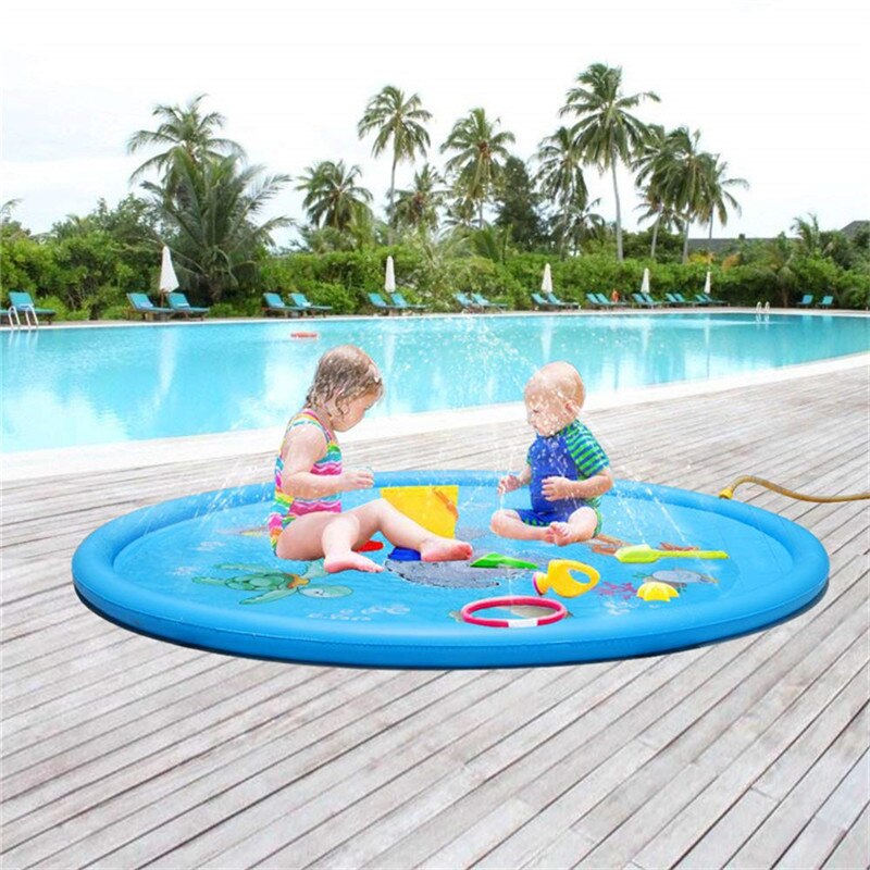 170cm Outdoor Rasen Strand Meer Tier Aufblasbare Wasser Spray Kinder Sprinkler Spielen Pad Matte Wasser Spiele Strand Matte Kissen spielzeug