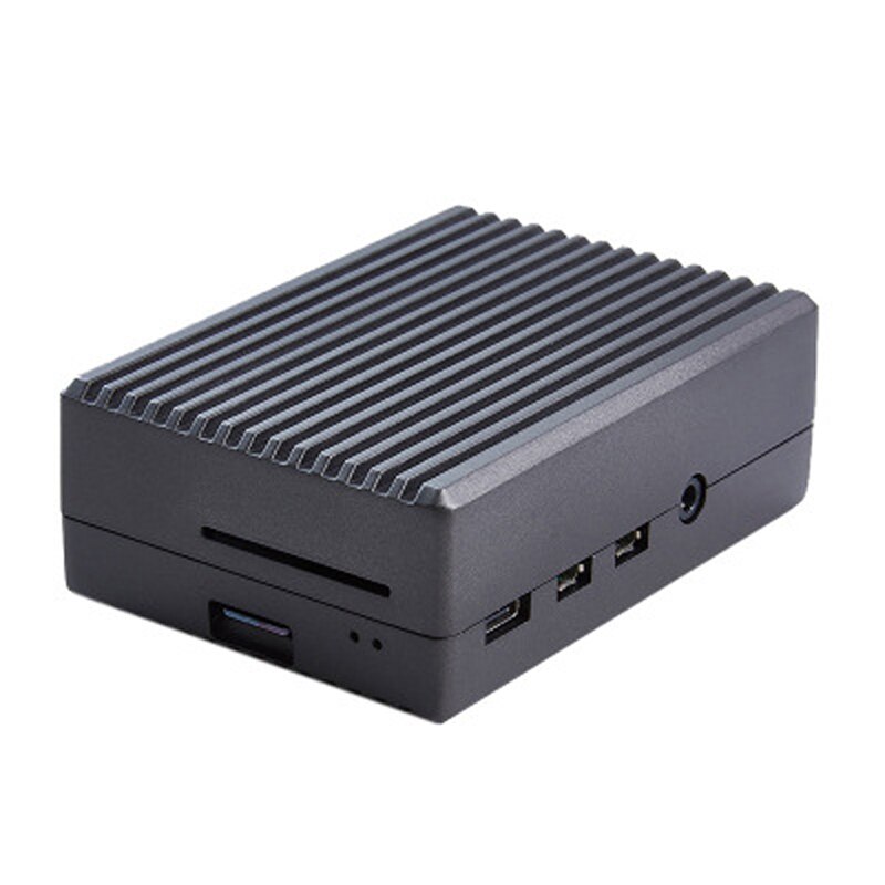 Aluminium Case Voor Raspberry Pi 4 Zwarte Doos Metalen Shell Passieve Koeling Shell Metalen Behuizing Warmteafvoer Voor Pi 4B: Black