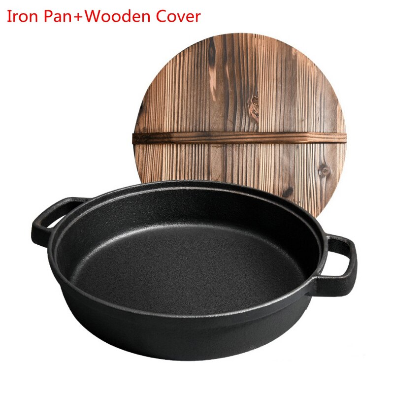 22Cm Dubbele Oor Gietijzeren Koekenpan Pan Non Stick Pan Ongecoat Pannenkoek Pan Pan Bakken