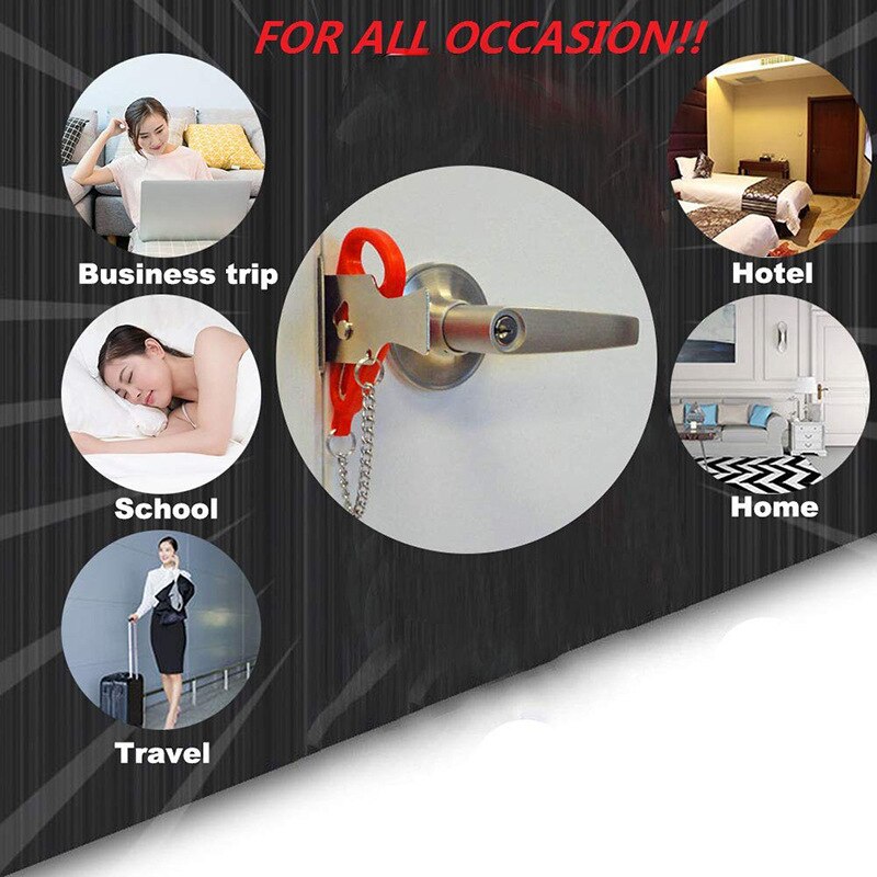 Pp metal bærbar sikkerhedsdørlås erstatter addalock kompatibel til rejselås anti-tyveri sikkerhed privatlivets fred hotelværelse