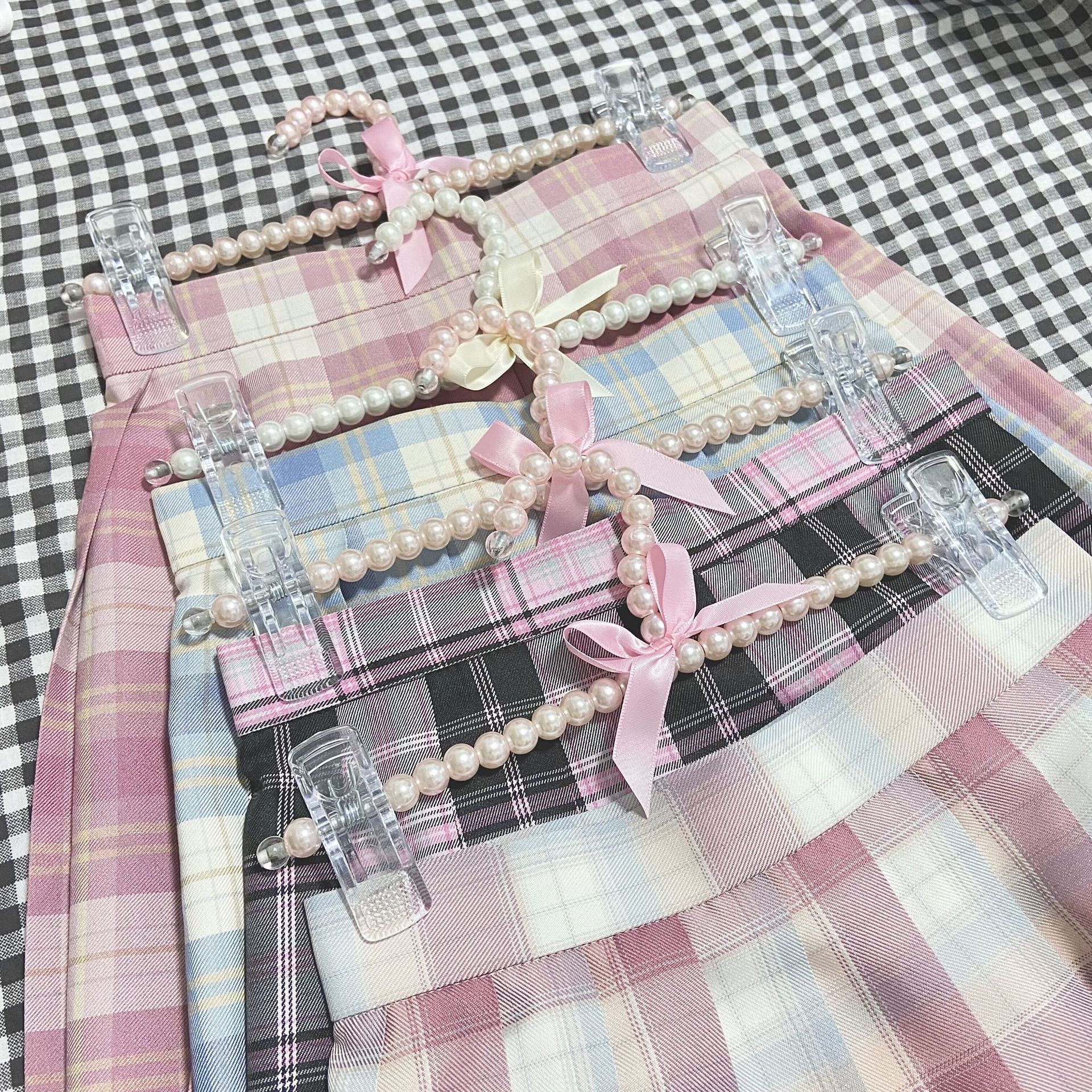 Cintres en perles pour vêtements, 10 pièces, en plastique Transparent, rose, or, antidérapant, acrylique, sans trace, pour filles