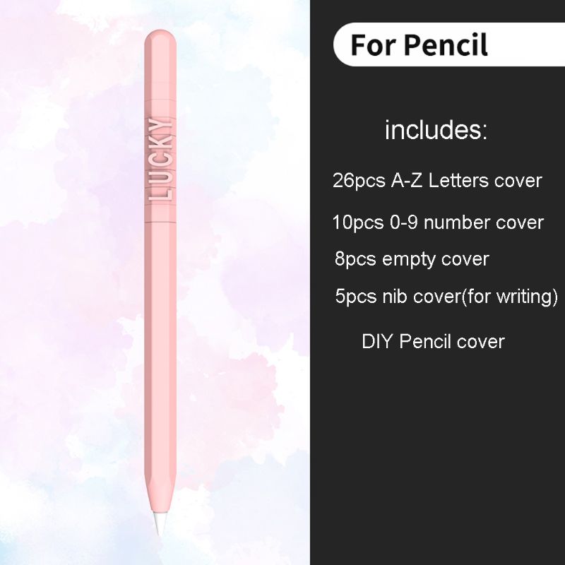 DIY 0 to 9 Number and A to Z Letter Combination Silicone Protective Case Cover Sleeve Skin for a-pple Pencil 1st 2nd