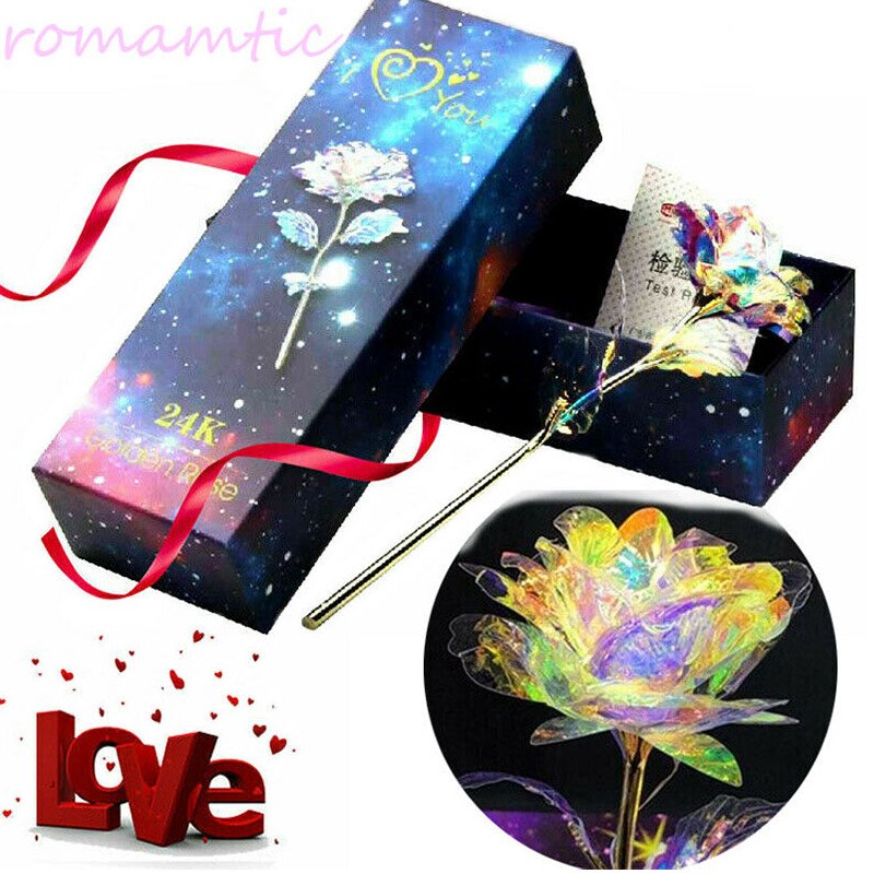 Lumineszenz mit Tasche Beleuchtung Rose Ewige Blume Romantische SchöNe Nacht Licht Jubiläum Festival Hochzeit
