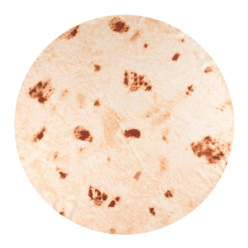 Nouvelle couverture moderne à motif de Tortilla | Crêpe moderne en coton rond en forme de Burrito pour couettes de bureau de voiture /125/152 CM: D125cm