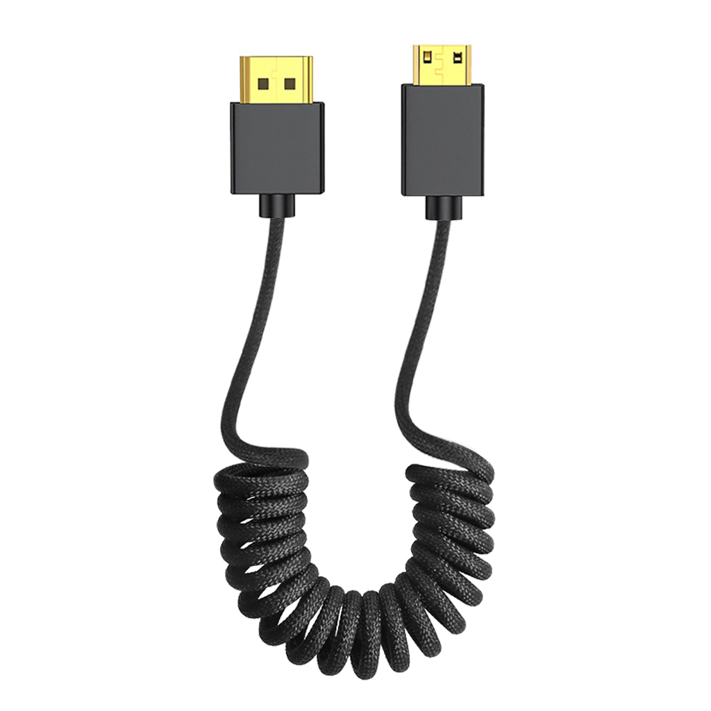 Cable de datos de resorte Compatible con Mini HDMI 8K HD/Micro HDMI para cámara DSLR, estabilizador, Monitor, accesorios de estudio fotográfico