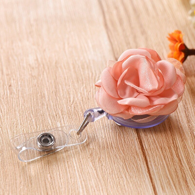 Rose blomster udtrækkeligt sygeplejerske emblem hjul lægestuderende id-kort badge holder plastik badges til adgangskort