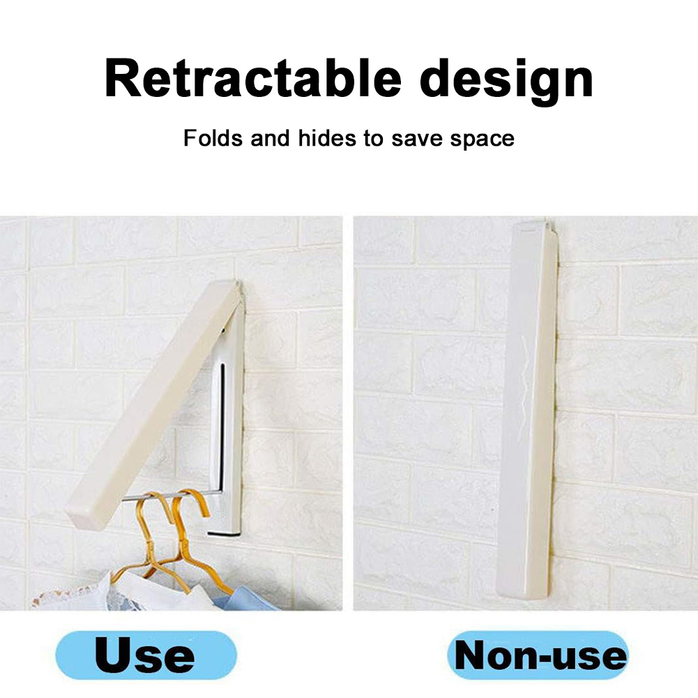Colgador de ropa plegable, perchero oculto de Metal para almacenamiento de ropa, con perforación Invisible, para lavandería y baño