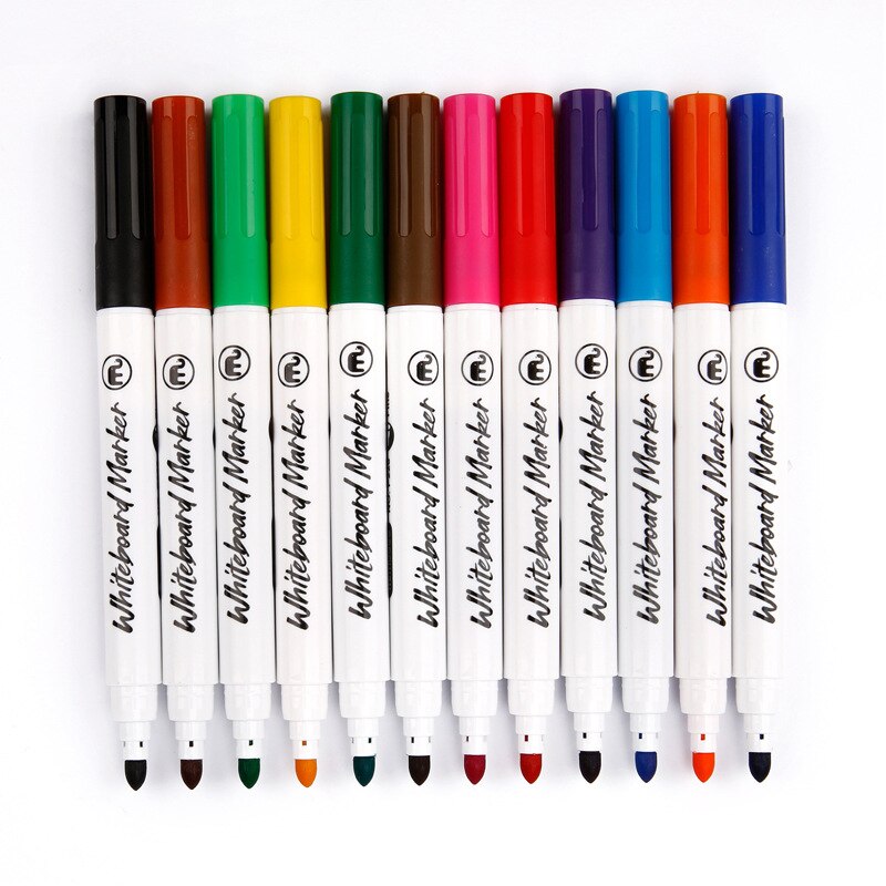 12 Stuks Kleur Set Van Whiteboard Markers Tekening Pen Voor School Kinderen Kid Thuis Studeren