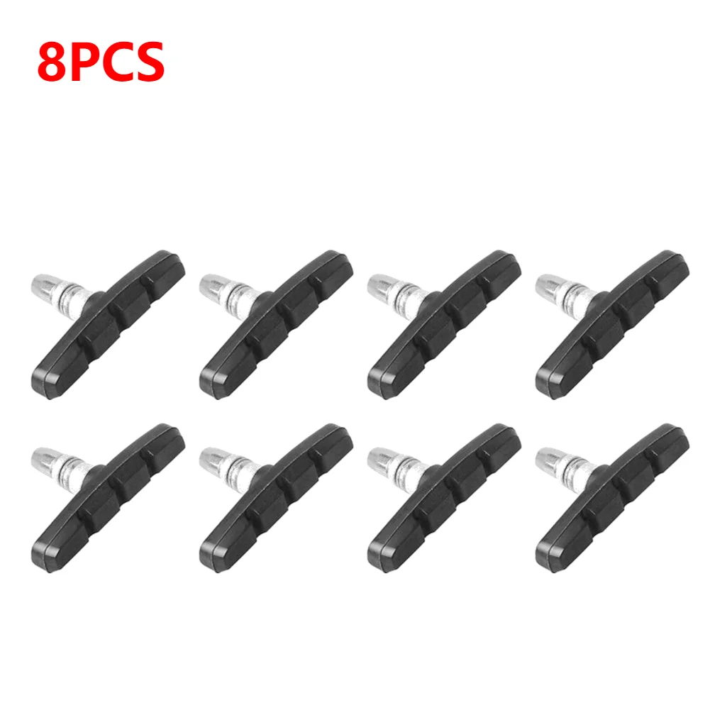 30-1Pcs Durable Bicycle Silent Brake Pads Cycling V Brake Holder Shoes Blocks Rubber 60MM Bike Parts For Mountain Folding Bikes: Blue