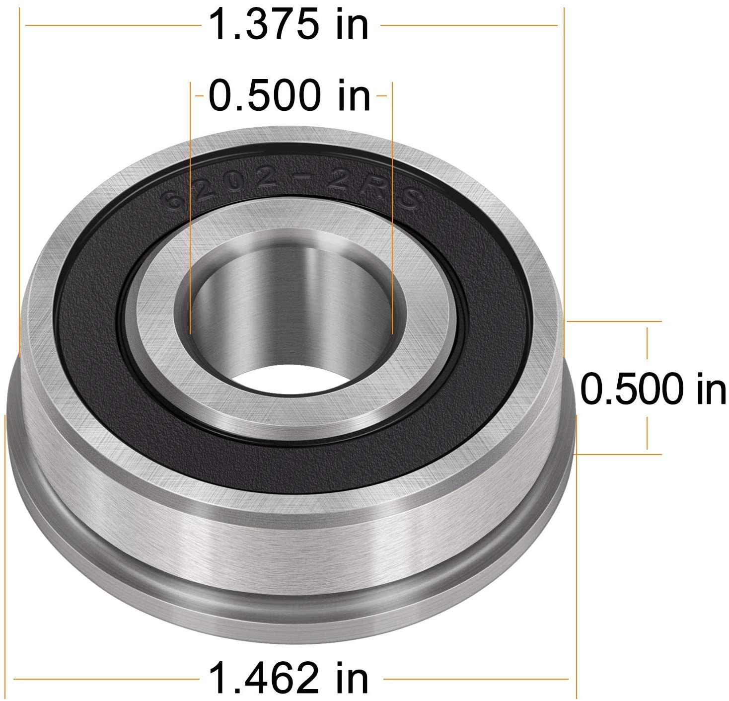 8 PCS Flanged Ball Bearings ID 1/2" x OD 1-3/8" for Lawn Mower, Generators, Wheelbarrows, Carts Fit for Marathon, Stens, Sunbelt