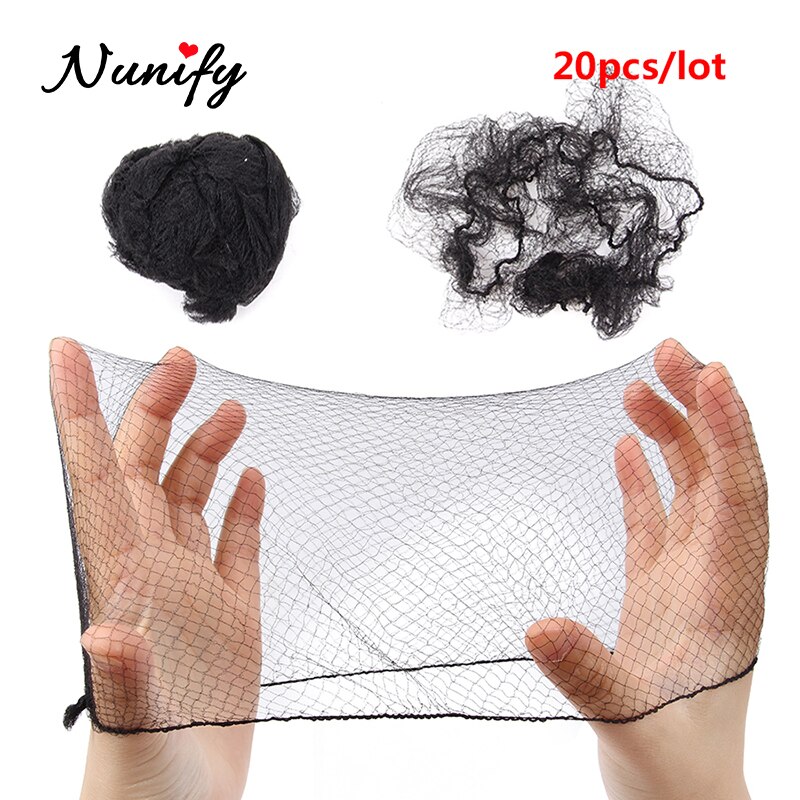 Nunify 20Pcs Hair Nets Invisible Elastic Edge Mesh Hair Styling Hairnet Soft Lines For Dancing Sporting Hair Net Wigs Weaving