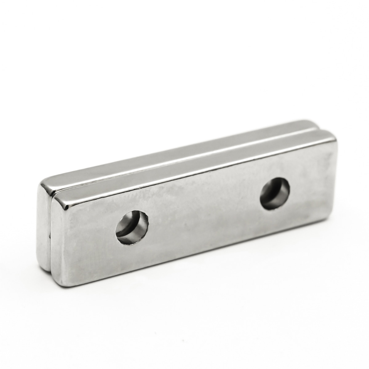U-jovan 2 stk 40 x 12 x 4 mm dobbelt 4mm hul blok forsænket neodymmagnet 40*12*4-4-4 kraftige sjældne jordarters magneter til kunsthåndværk