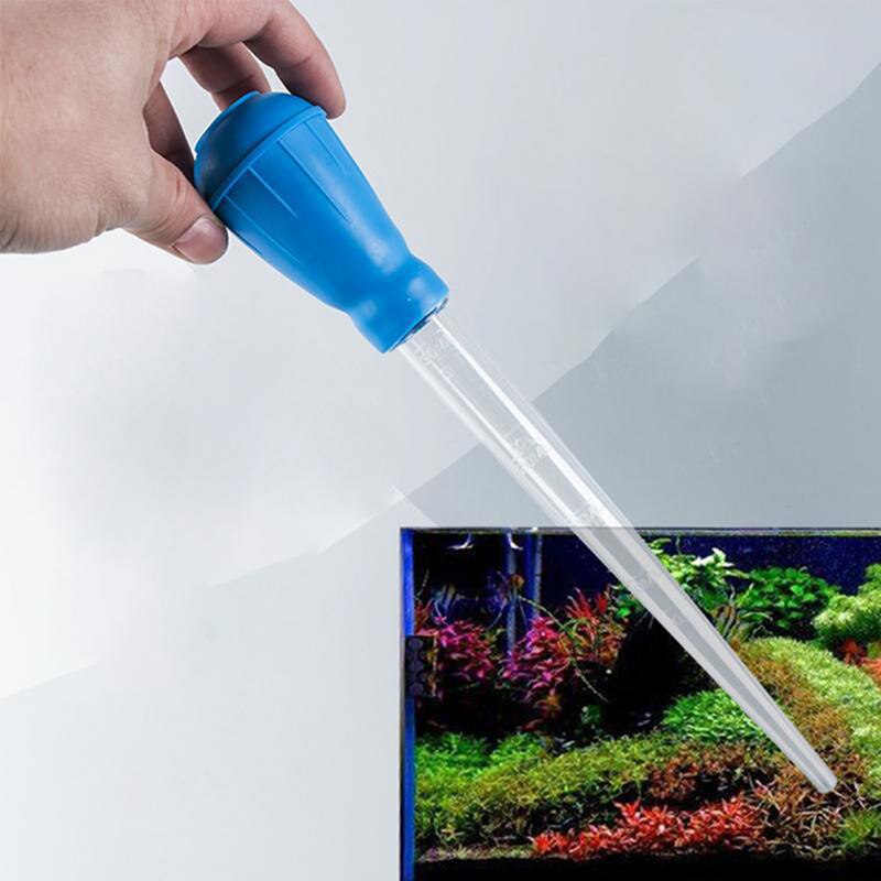 Manuell kläm vakuum grus vatten växlare sand tvättare renare akvarium sifon slitstark akvarium pump