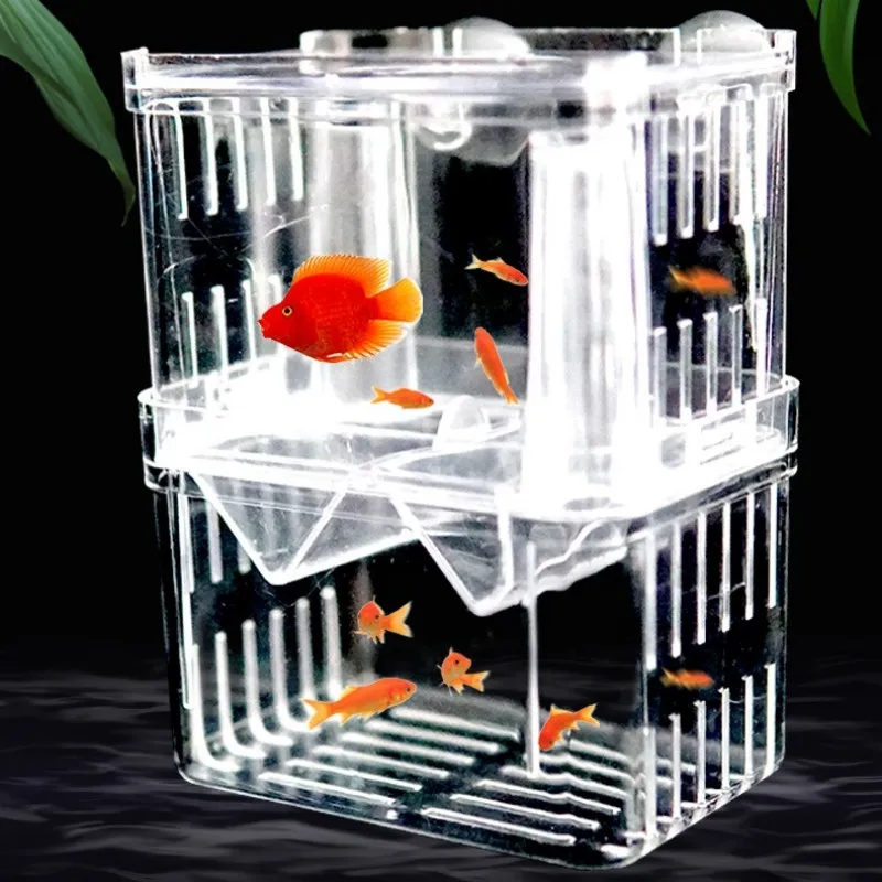 3 maten Dubbeldeks Clear Fish Fokken Isolatie Box Aquarium Fokker Aquarium Uitkomen Incubator Fish House Home acuario