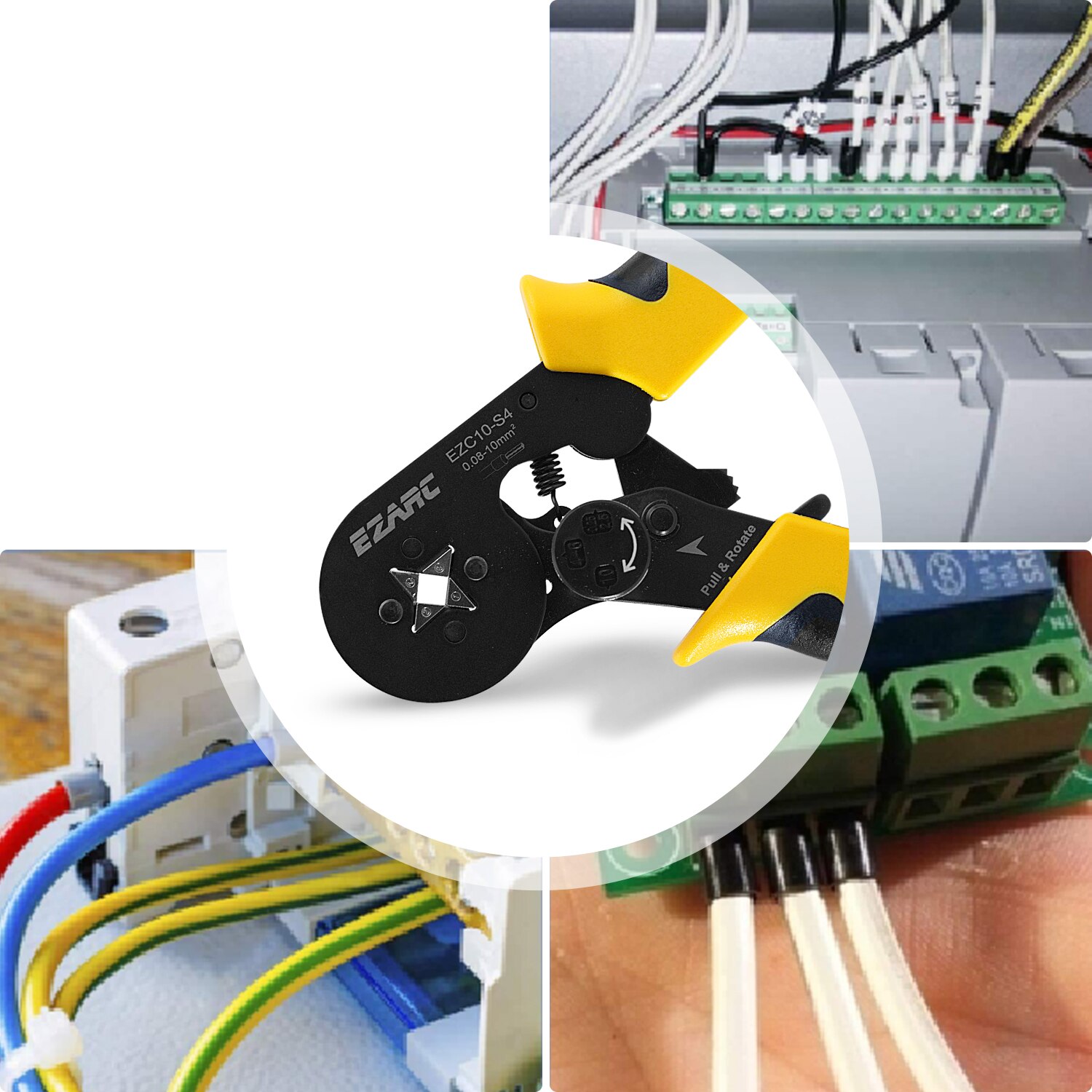 EZARC – outil de sertissage de virole precva AWG23-7, fil à cliquet auto-ajustable, 0.25 à 10 mm², pince à sertir, poignée ergonomique