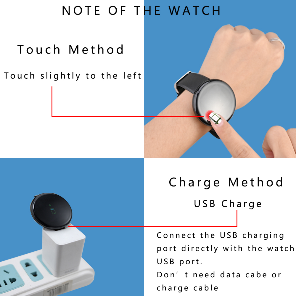 D18 montre intelligente Sport Fitness Tracker Bracelet intelligent fréquence cardiaque pression artérielle Bluetooth Smartwatch santé Bracelet étanche
