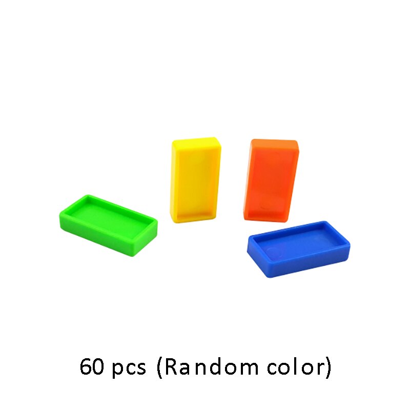 60 stk dominoklodser børn farve sorter børn tidlige lyse domino spil pædagogisk legetøj til børn træne plastik legetøj: Default Title