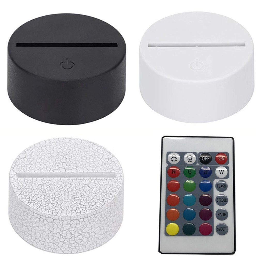 10Pcs 3D Led Lamp Base Acryl Nachtlampje Basis Led Usb Touch Afstandsbediening 7 Kleur-Passen Led lampvoet Verlichting Accessoires