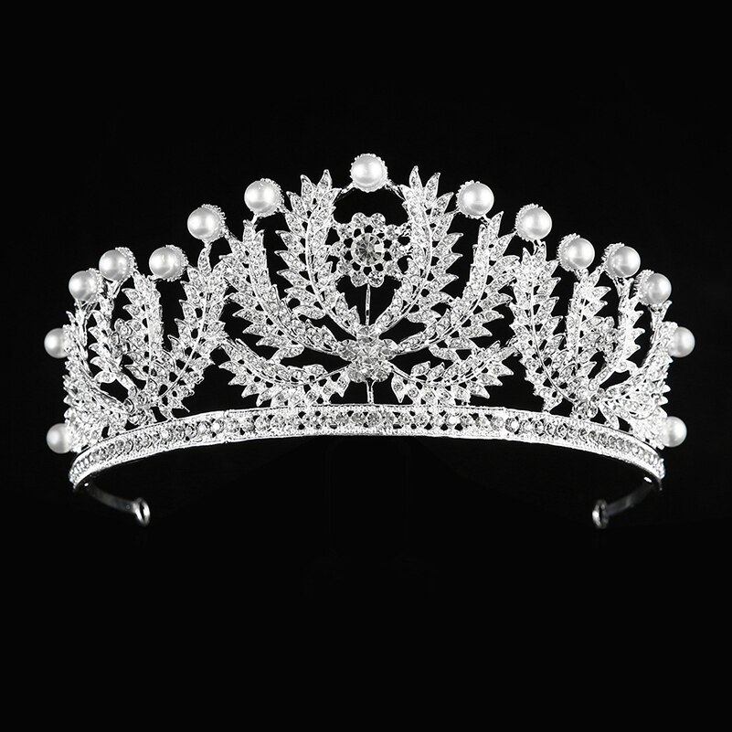European and American style golden baroque bridal crown tiara rhinestone hair accessories princess crown wedding dress accessori: 2