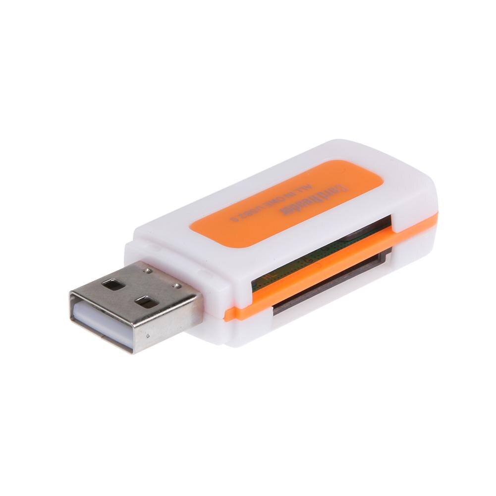 Portable Mini USB2.0 4 Card Slots Smart Card Reader SD/MMC TF MS M2 Card Reader