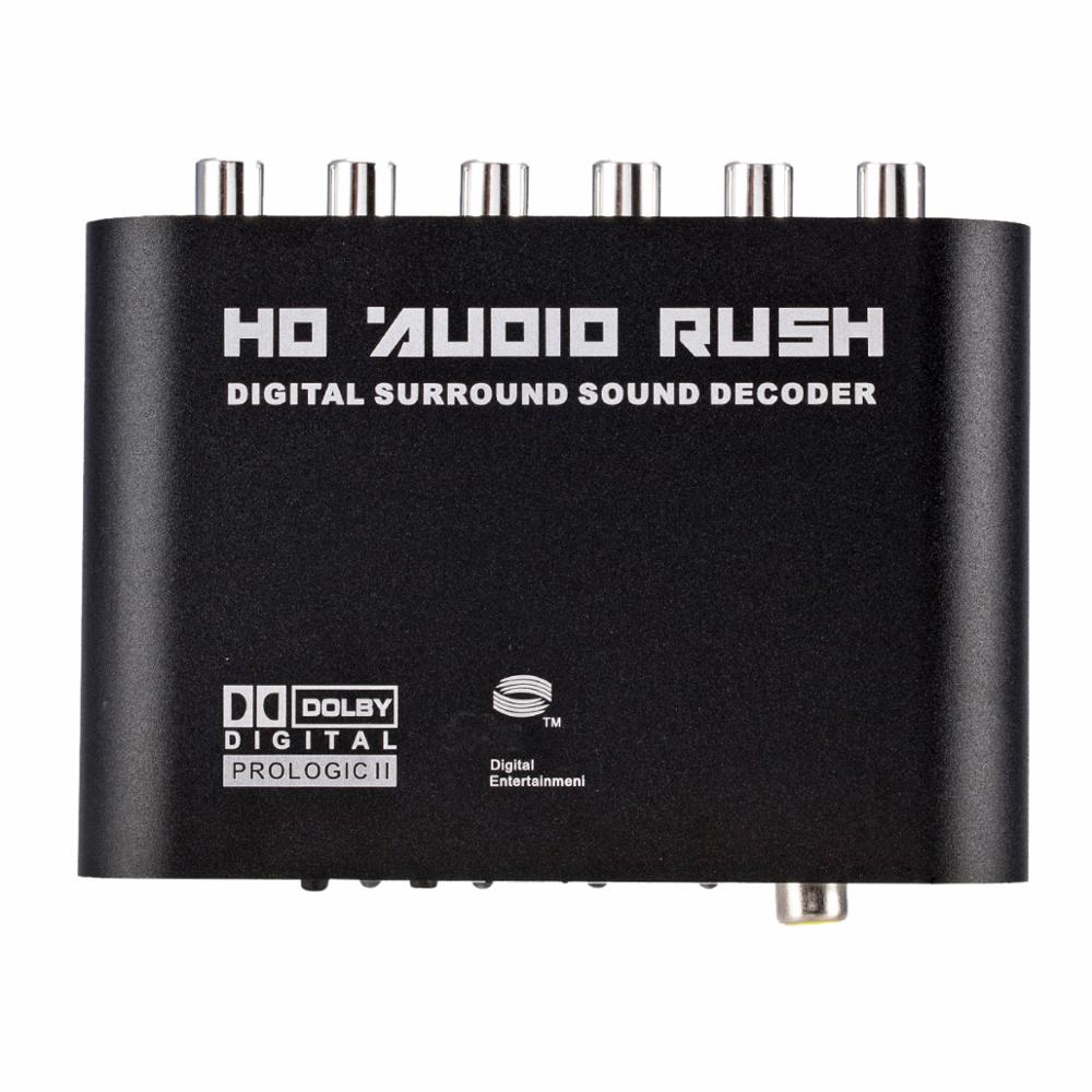 Digitaal Naar Analoog 5.1 Kanaals Stereo AC3 Audio Converter Optische Spdif Coaxiale Aux Naar 6 Rca Sound Decoder Versterker