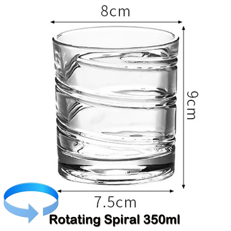 Rotating Whiskey Glass Old Fashioned Glass for Drinking Bourbon,Scotch,Cocktails ,Whisky, Shake Cup Personality Glass: RotatingSpiral