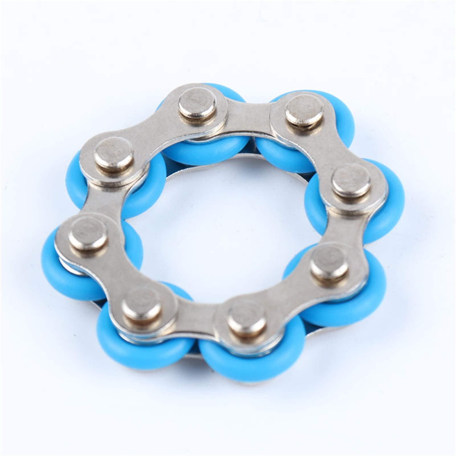 8 Knots Bicycle Chain Stress Relief Toys Autism Stress And Anxiety Relief Toys Pressure Relief Chain Stainless Steel Toy Игрушки: Sky Blue