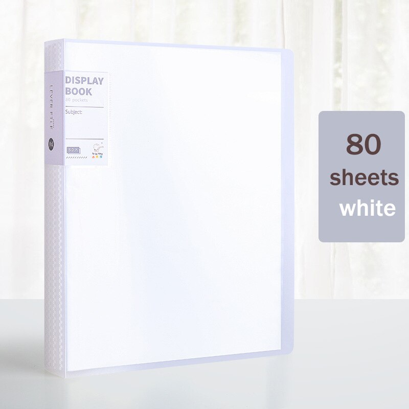 Organizador portátil para piano, 30, 40, 60, 80 páginas, tamanho a4, nota musical, folha de documentos, pasta de armazenamento, pp, pastas de escritório fosco: 80 sheets white