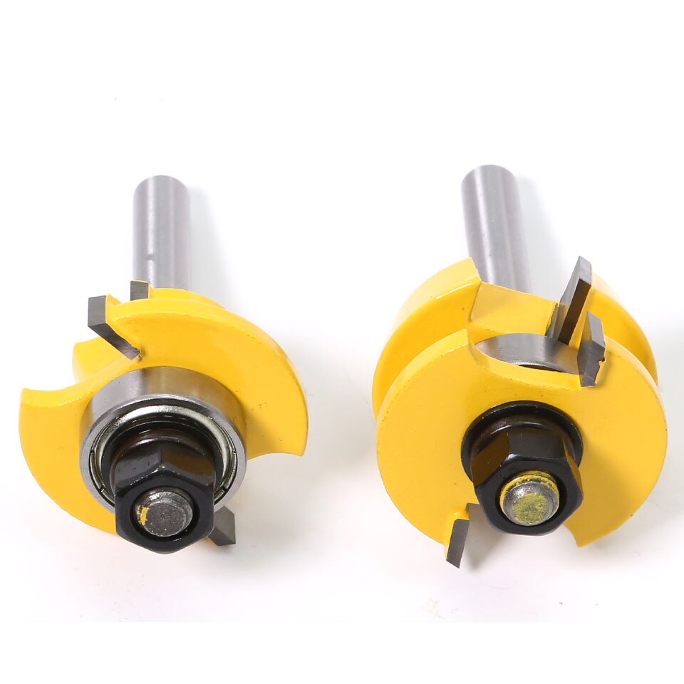 2 PC 8mm Schacht Rail & Stile Router Bit Set-Shaker deur mes Houtbewerking cutter Tenon Cutter voor houtbewerking Gereedschap