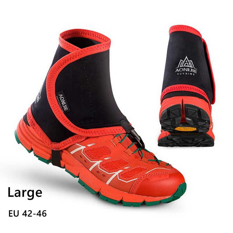 AONIJIE-polainas reflectantes de rastreo para exteriores Unisex, altamente protector, cubiertas de zapatos a prueba de arena para correr, trotar, Maratón, senderismo, E940: Red L Size