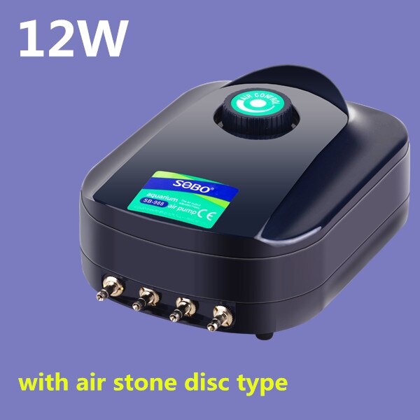 8W 12W Silent Aquarium Air Pump Fish Tank Oxygen Air Pump Quite 2 Outlets 4 Outlets Adjustable Flow: SB-988 Disc Type