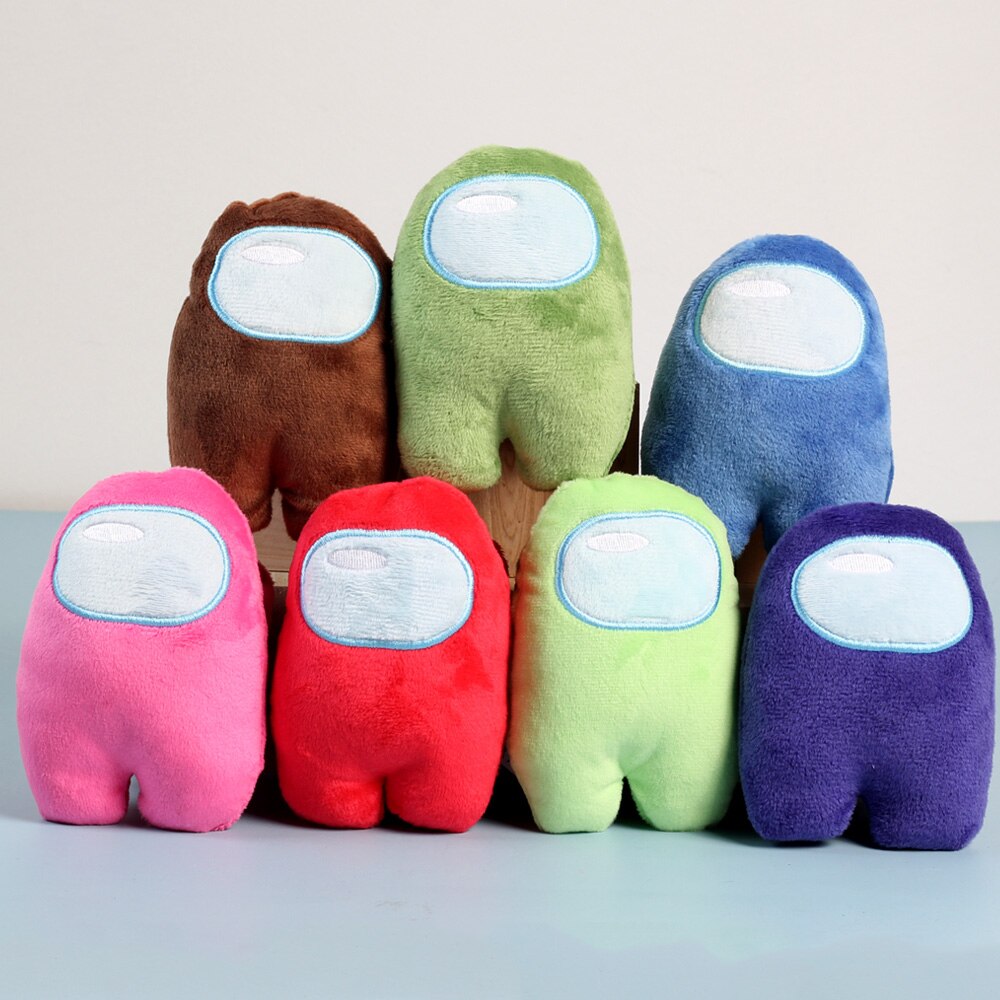 10CM Lovely Among Us Plush Toys Soft Solid Color Reliver Stress Toys Funny Cute Plushie Game Doll Kids