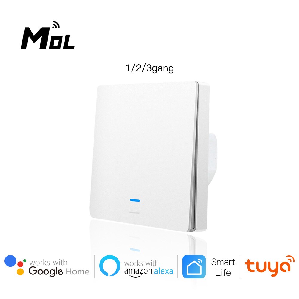 Tuya Wifi Smart Switch 86 Eu Lichtschakelaar Werken Met Alexa Google Home 1 2 3 Gang 2200W Muur schakelaar Voice Control Smart Leven App