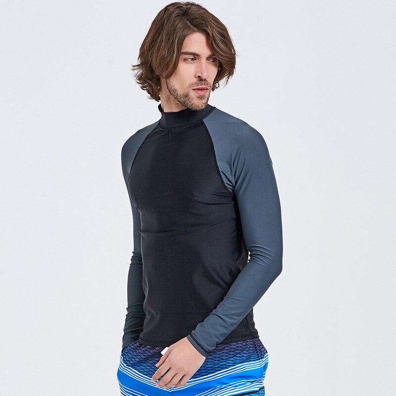 SBART Men Top Lycra Rashguards Long Sleeve Surf Swim Shirt UV Protection Water Sports Rash Guards Diving Swimsuits Plus Size 4XL