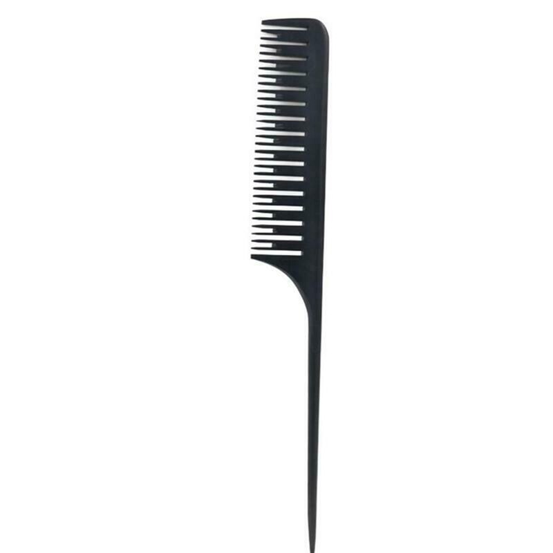 Peines del salón para estilista de peluquería, herramienta de corte de pelo negra resistente al calor, peine de cola de punto de corte, peine Antiestático de carbono: 2
