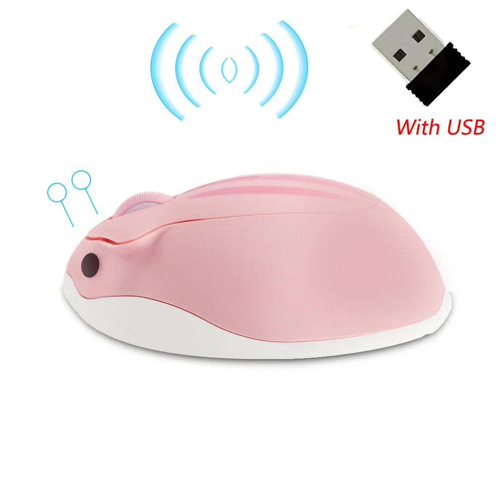 Nette Karikatur Bluetooth + 2,4G Hamster Maus Ergonomische 3D Optische Kreative freundlicher Sekretariat Heimat Computer Mäbenutzen für PC Laptop: Weiß