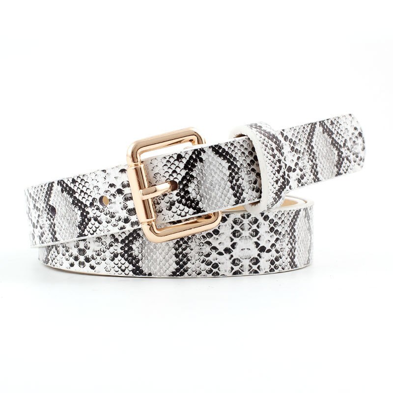 105X2.3Cm Vrouwelijke Pu Leer Snake Taille Riem Vrouwen Riemen Voor Vrouwen jurk Cinto Feminino: N150-White-105cm