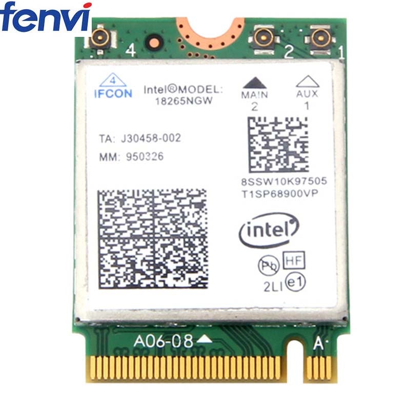 Wireless Wifi adapter Tri-Band Intel Wireless-AC 18265 with Intel 18265NGW Bluetooth 4.2 Dual Band 2.4GHz5GHz 867Mbps for Laptop