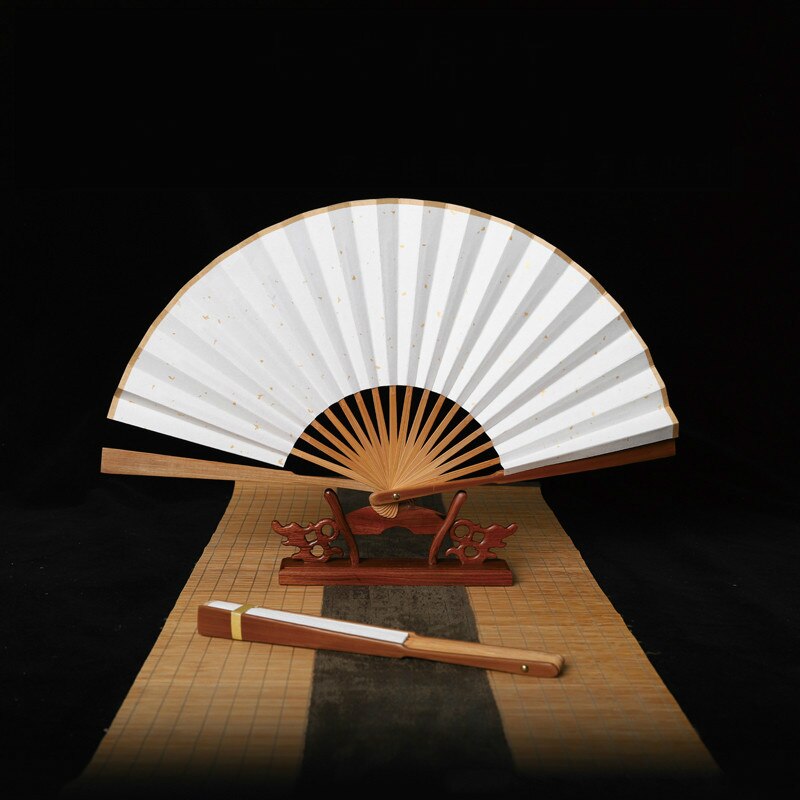 Chinesische Xuan Papier Fan für Kalligraphie Schaffung 4 teile/los Klassische leer Xuan Papier Falten Lüfter Abanicos Para Boda Kunst Versorgung: 26.5x47cm / B