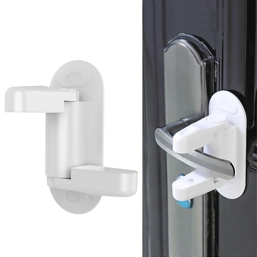 Plastic Kids Safety Door Lever Lock Protection Doors Handles Security Latch Baby door handle safety lock Practical Home Supplies